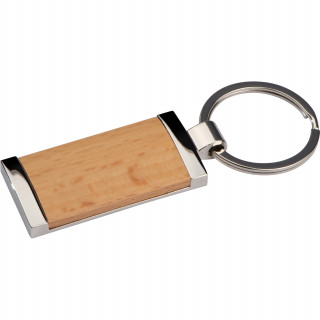 Schlüsselanhänger mit Holzstück, braun