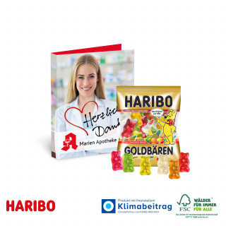 WERBE-KLAPPKARTE - 1 HARIBO Goldbären (ca. 10 g)