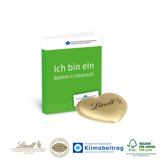 WERBE-KLAPPKARTE - 1 Lindt Schokoladenherz „Vollmilch“ (ca. 20 g)