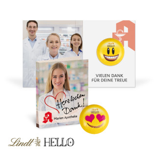 Werbe-Klappkarte, Lindt "HELLO" Mini Emoti