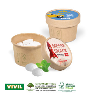 Paperbox mit Vivil Pfefferminz Pastillen ohne Zucker