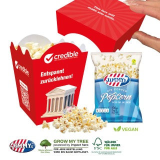Werbebox mit Popcorn