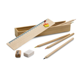 DOODLE. Malset in einer Holzbox geliefert, naturhell