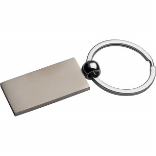 Metall Schlüsselanhänger, rechteckig, grau