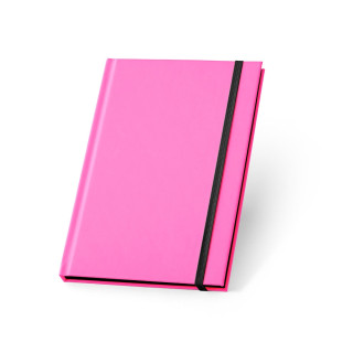 WATTERS. A5-Notizbuch aus fluoreszierendem PU mit linierten Seiten, rosa