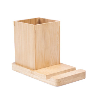 ERWIN. Schreibtischset mit Handyhalter und Becher, natur