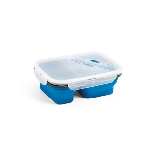 DILL. Faltbare hermetische Frischhaltebox aus Silikon und PP (480 und 760 mL), blau