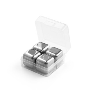 GLACIER. Set mit wiederverwendbaren Würfeln aus rostfreiem Stahl, silber