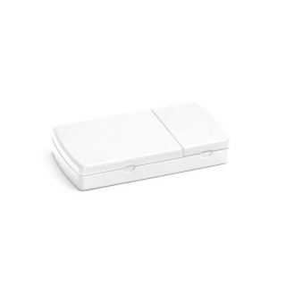 NERO. Tablettenbox mit 2 Fächern, weiß