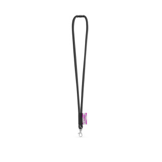 WISBECH. SET Lanyard Tube Long (Ø 7 mm) mit 9 mm Schnappkarabiner und Ø 7 mm Sicherheitsverschluss, 300 - schwarz