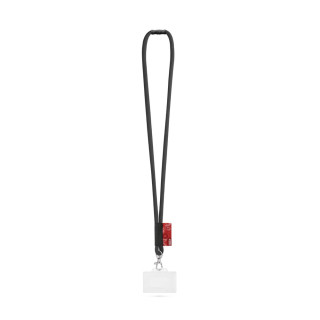 WATFORD. SET Lanyard Tube Long (Ø 7 mm) mit 9 mm Auslösekarabiner, Ø 7 mm Sicherheitsverschluss und 91 x 68 mm starrem Ausweis-/Kartenhalter, 300 - schwarz