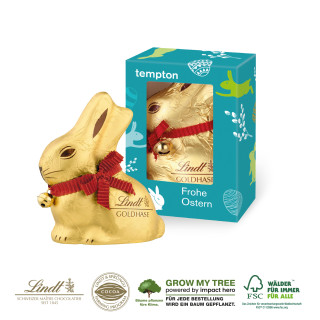 LINDT GOLDHASE IN WERBEKARTONAGE, 100 g
