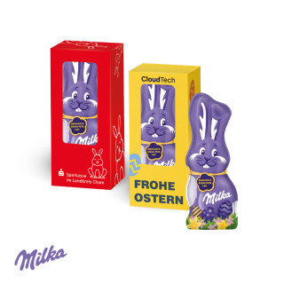 Werbebox, Milka Schmunzelhase, 15 g