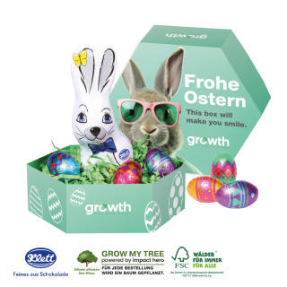 Großes Osternest mit 3 Klett Schokoladeneiern, Klett Osterhase