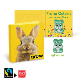 Werbe-Klappkarte "Osterhase", vegan