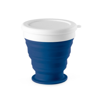 ASTRADA. faltbarer Reisebecher aus Silikon und PP 250 ml, blau
