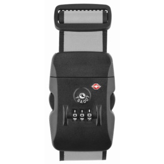 thanxx® Koffergurt "TSATravel", schwarz, silber