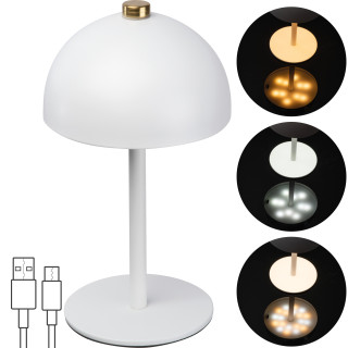 Tischlampe aus Edelstahl mit Akku  CODY, weiss