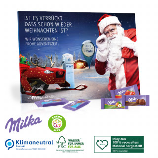 Tisch-Adventskalender mit Milka Schokolade Mix, Klimaneutral