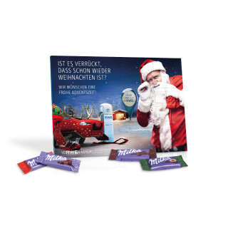 Tisch-Adventskalender mit Milka Schokotäfelchen