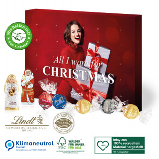 Adventskalender Lindt Lindor, Inlay aus 100% recyceltem Material