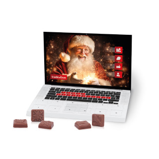 Adventskalender "Laptop" mit Vollmilchschokolade in Confiserie-Qualität