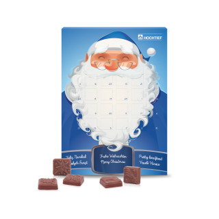 Wand-Adventskalender mit Vollmilchschokolade in Confiserie-Qualität
