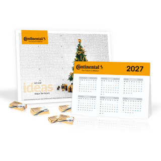 "2 in 1" Marken-Adventskalender, Lindt Schokolade mit Jahresplaner