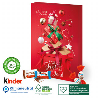 Adventskalender kinder® „Happy Moments“, Klimaneutral, Inlay aus 100% recyceltem Material