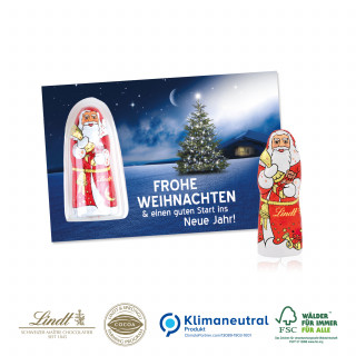 Schokokarte „Business“ mit Lindt Weihnachtsmann