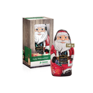 Werbekartonage mit Lindt HELLO XMAS Santa, 140 g