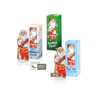 Werbekartonage mit Lindt Weihnachtsmann, 10g