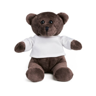 GRIZZLY. Teddy-Plüschtier mit T-Shirt, weiß