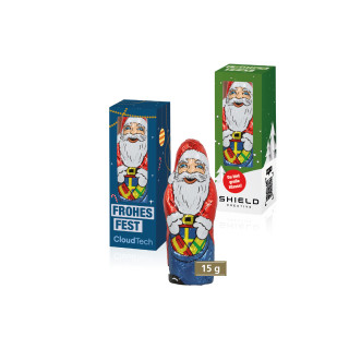 Werbekartonage mit Klett Weihnachtsmann, 15 g