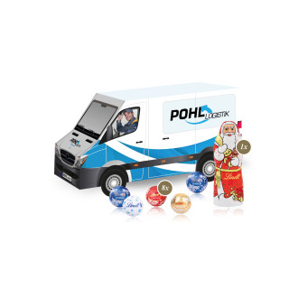 3D Präsent "Transporter" Weihnachten, Lindt Minis und Nikolaus