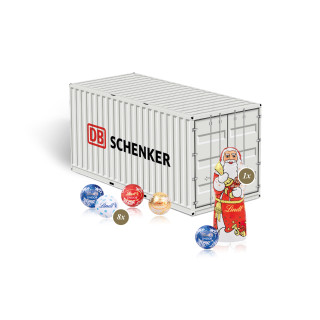 3D Präsent "Container" Weihnachten, Lindt Minis und Nikolaus