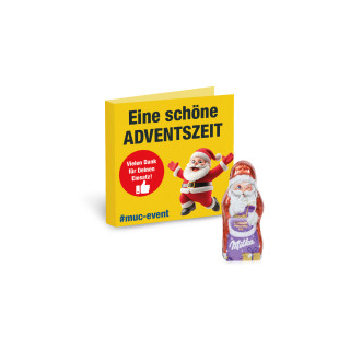 Werbe-Klappkarte, Milka Weihnachtsmann