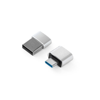 MINSKY. Set aus 2 Aluminium USB-A / USB-C Adaptern, satinsilber