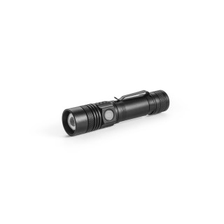 UNGAR. Wiederaufladbare 5 W-recyceltem Aluminium (100% rAL)-Taschenlampe, schwarz