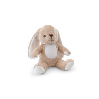 BUGS. Plüschtier aus Polyester in Form eines Hasen, mit Stoff, der sich zur Personalisierung eignet, beige