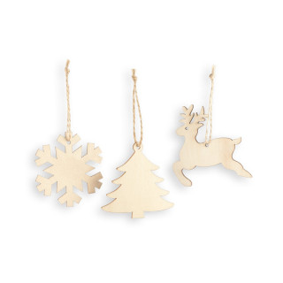 FLAKE. Weihnachtsfiguren zum Aufhängen, naturhell