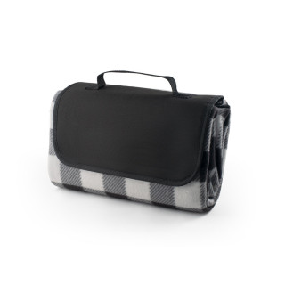 RILEY II. EPE-beschichtete Picknickdecke (180 g/m²) mit Muster, schwarz