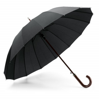 HEDI. Regenschirm mit 16 Stangen aus 190T-Pongee, schwarz