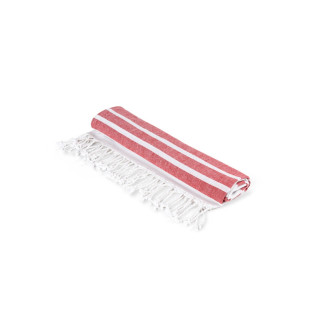 SARDENHA. Strandtuch aus Baumwolle (70% recycelt) und Polyester (30% recycelt) (180 g/m²), rot
