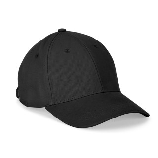 NATHAN. Kappe aus 100 % Baumwolle (260 g/m²) mit 6 Paneelen, schwarz
