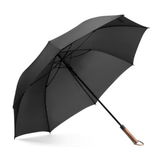 MATEO. Großer (30") Pongee-Regenschirm, schwarz