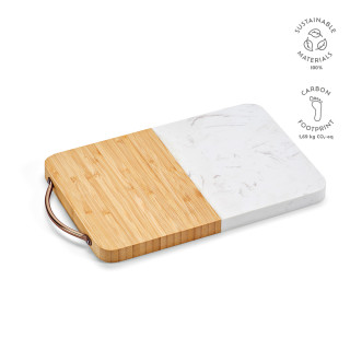 "Degas Board" Schneidebrett aus Marmor und Bambus mit Griff, natur
