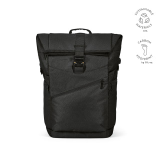 "Coloma Backpack" 28L Rucksack rPET mit oberem Rollverschluss für Laptops bis 17", schwarz