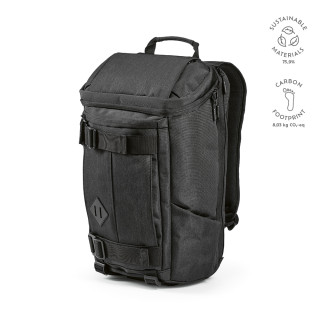 Paso 20L Rucksack aus rPET. Untere Schlaufen. Laptops bis 17", schwarz
