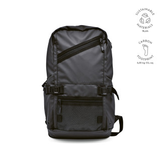 "Rivin Backpack" 18L Rucksack aus rPET mit reflektiver Tasche für Laptops bis 17", schwarz